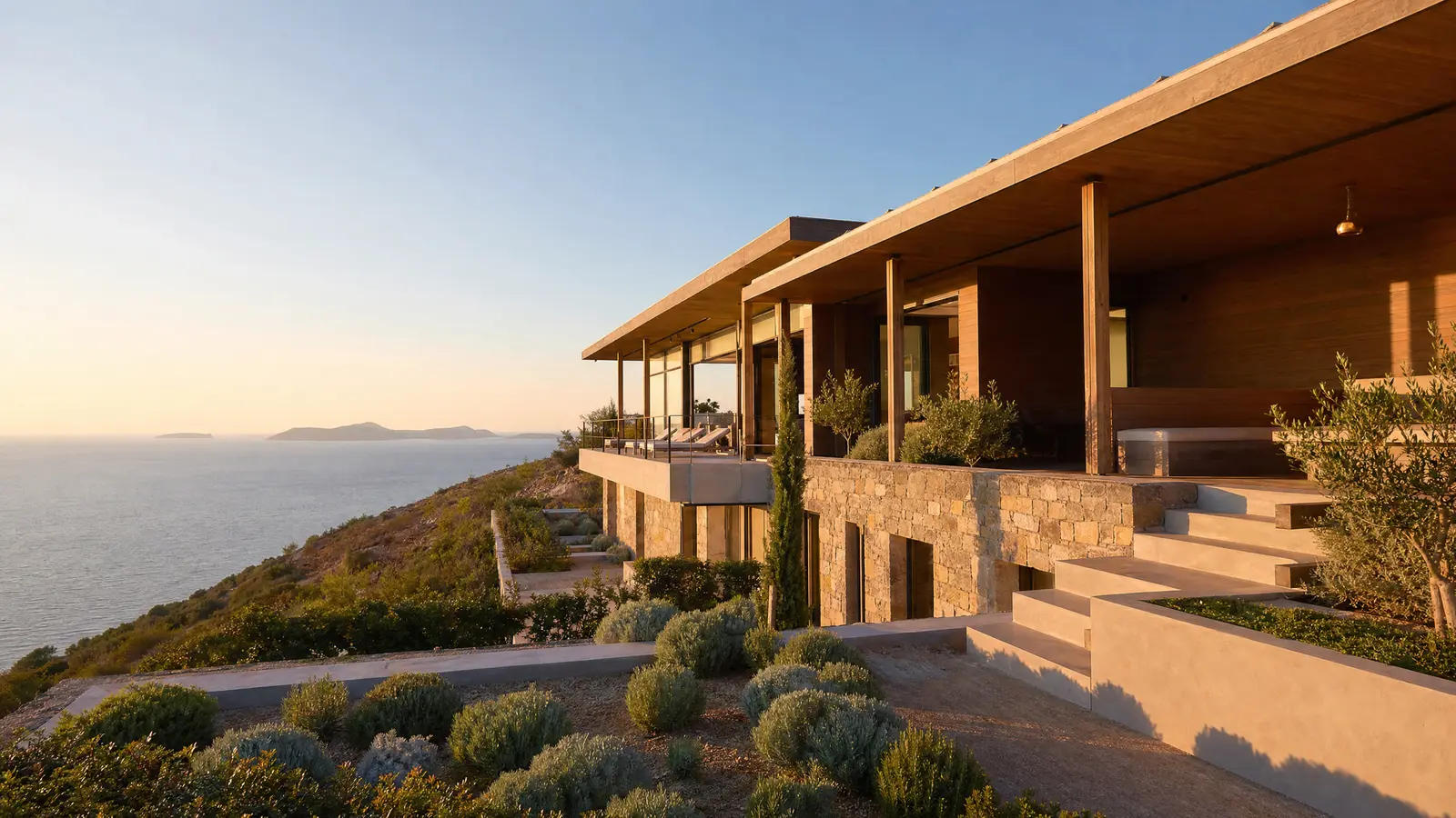 Fener Evi, Foça'da deniz ufkuna bakan ahşap-beton villa