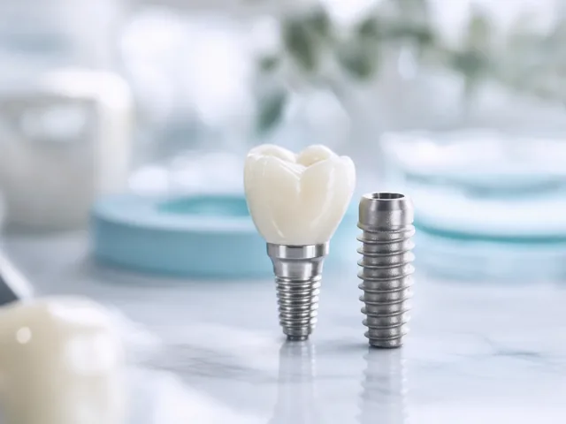 Titanyum implant ve kron modeli