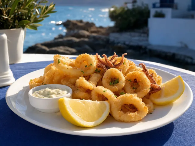Limonlu tartar soslu kalamar tava